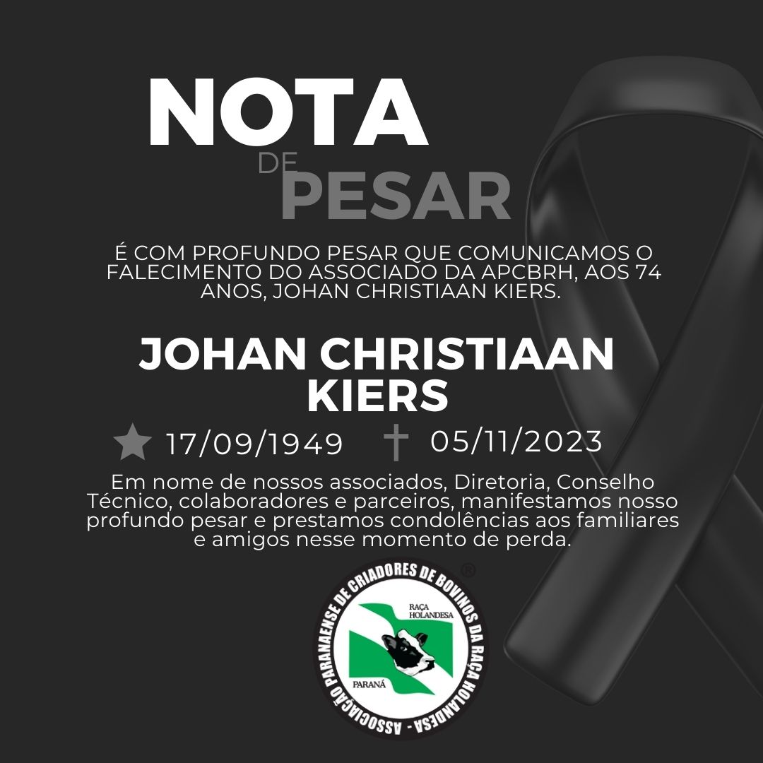 Nota de Pesar - Johan Christiaan Kiers